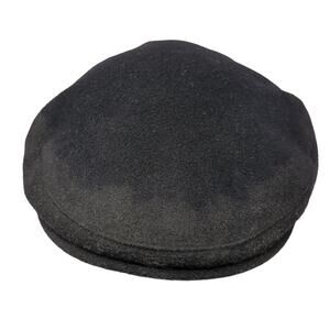 Peter James Fitted Newsboy Cap Black One Size Solid Outdoor Blank